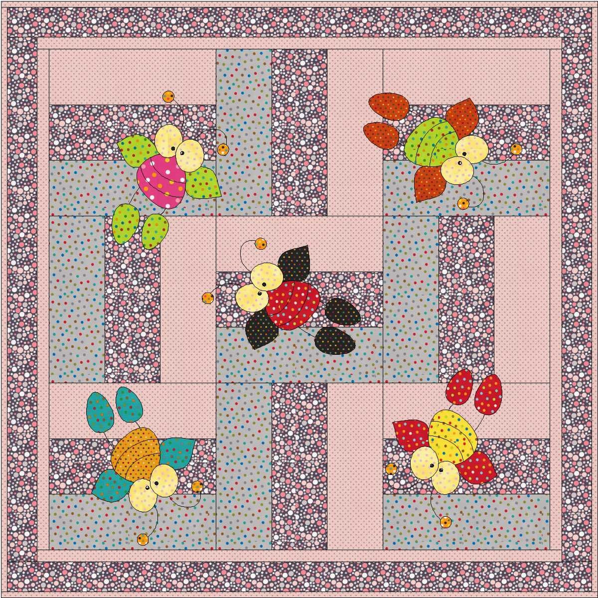 PDF Baby Quilt Pattern DoodleBug Applique