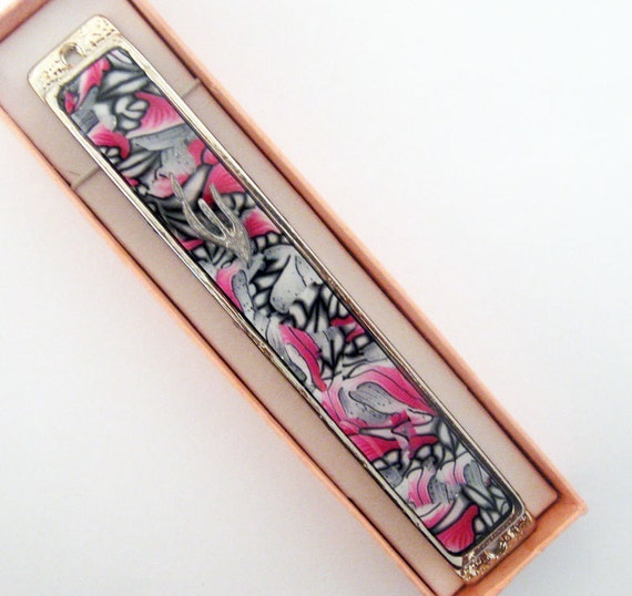 NEW polymer clay handmade Mezuzah case 