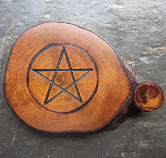 Natural Wood Pentacle Talisman Blackthorn for by mazedasastoat