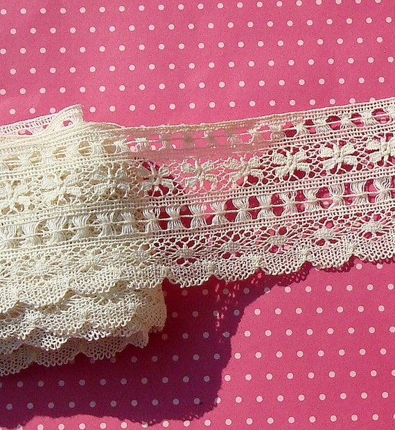 Vintage Lace Antique Lace Trim Cotton Lace by dishyvintage on Etsy
