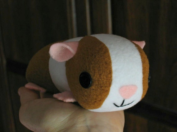 Baby guinea pig fleece plush stuffed animal toy by wishwithme