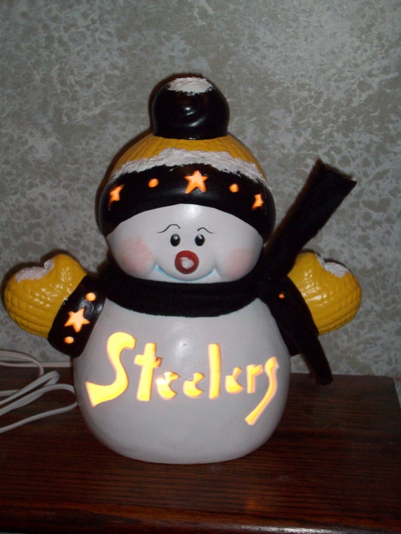 steelers ceramic snowman l light christmas decoration steelers ceramic snowman l light christmas decoration