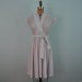 vintage 1980s dress faux wrap blue novelty print S
