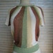 AMAZING 40s Short Sleeve Sweater Great ART DECO Colors 1940s Size Large XLarge