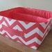 NEW Fabric Storage Basket - Fabric organizer storage bin basket tote - 12" x 12" - Perfect for your home - Coral ZigZag