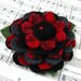 RESERVED for Deborah - My Plaid Collection - HANDCUT Felted Wool Flower Brooch Pin in Red Black Gray with Velvet Button