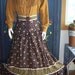 GUNNE SAX Maxi Skirt Brown Calico Cotton High waist Tie front size M / 11