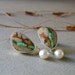 Unique Turquoise Earrings, Nevada Boulder Turquoise Earrings, Pearl Drop Earrings, Sterling Silver Post Earrings, 14kt Gold, OOAK