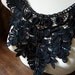Beaded Applique in Black for Garments, Costume Design BLA 110