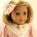 Made For American Girl Doll Other 18" Dolls Clothes, Dropped Waist Dress Peach and Cream Flourish Print OOAK Girls Toy