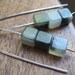 RESERVED green stone earrings. sterling silver earrings. geometric earrings. splurge.