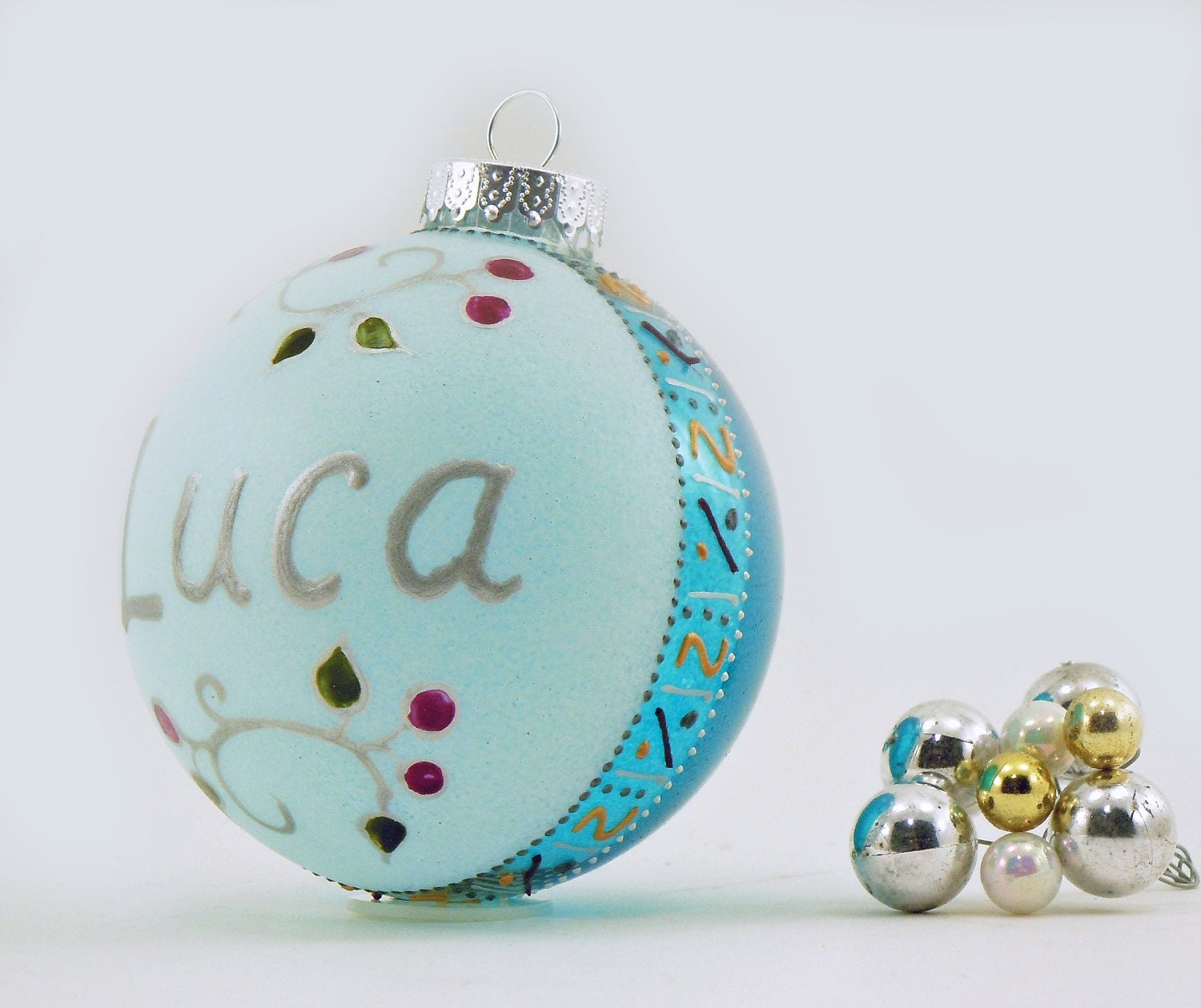 personalized hand painted glass ornament little berries personalized hand painted glass ornament little berries