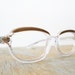 vintage rhinestone stars eyeglasses / 60s french translucent eyeglasses frame