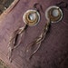 The great comet - long dangle earrings - reclaimed assemblage - gold twist charms - vintage stamping - tribal sci-fi
