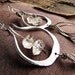 rings of arkathros - crystal quartz earrings - artisan made jewelry - long silver drops - rustic tribal sci-fi