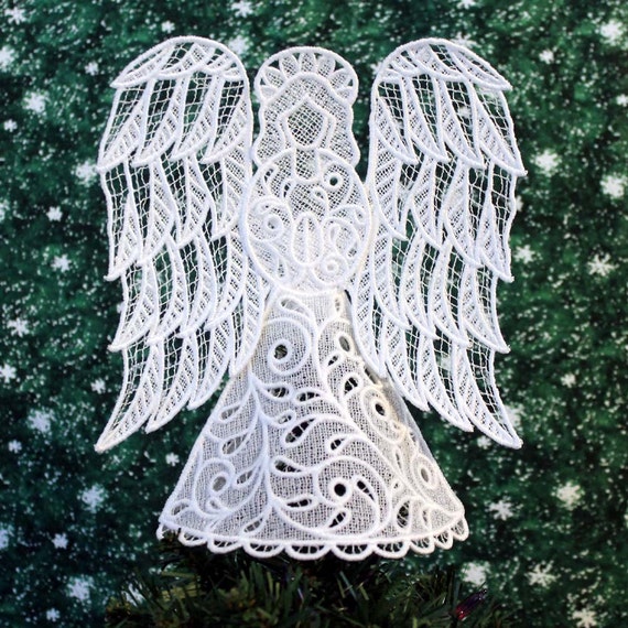 Victorian Lace Angel Tree Topper by CalicoMouse on Etsy