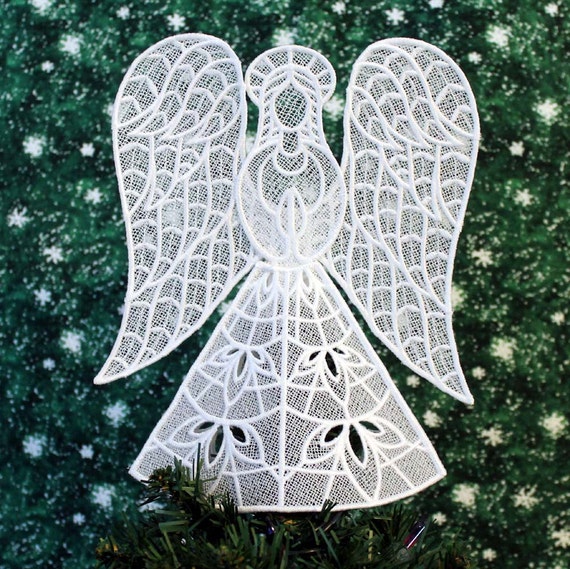 Heather Lace Angel Tree Topper by CalicoMouse on Etsy