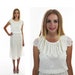70s Lace Dress Bohemian Flower Collar Hippie Mod Vintage Sheer 1970s Small S Medium M