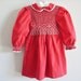 Vintage Red Smocked Dress
