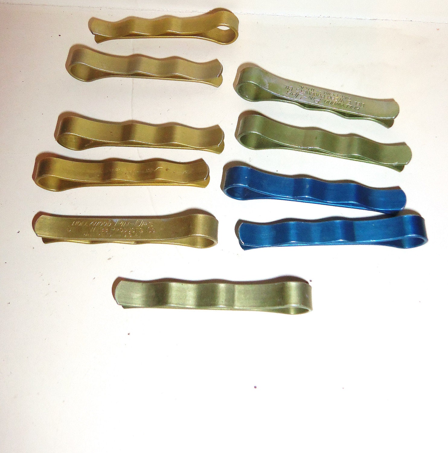 Vintage Clothespin lot Metal Aluminum COLORS Clothes by Avaricia