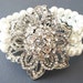 Bridal Jewelry Pearl Bridal Bracelet Wedding Jewelry Cuff Bracelet Flower Bracelet Triple Strand Gift for Bride Crystal Rhinestone