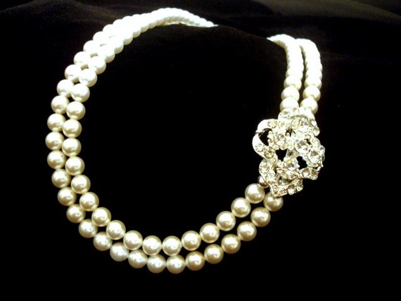 Bridal necklace pearl necklace wedding jewelry by treasures570