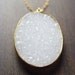 Oval Vanilla Druzy Necklace 14k Gold