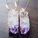 Amethyst Stalactite Druzy Earrings 14k Gold