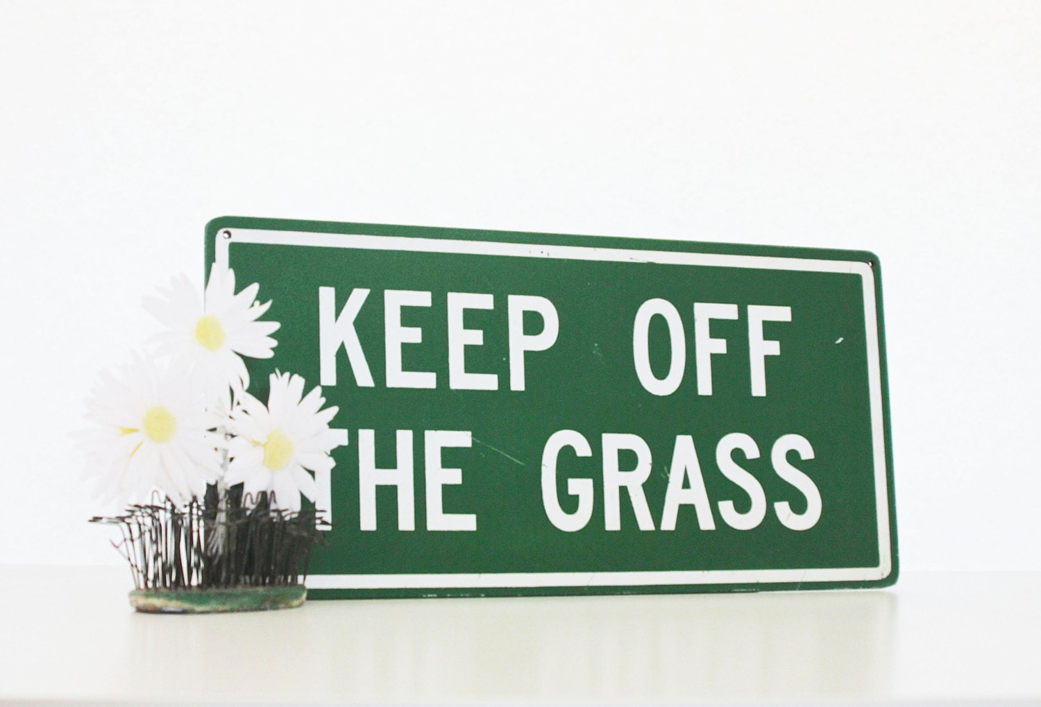 Keep Off The Grass Vintage Sign Garden Green Humor By Becaruns