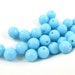 30 - Czech Round Pressed Glass Beads - Light Blue - 6mm .