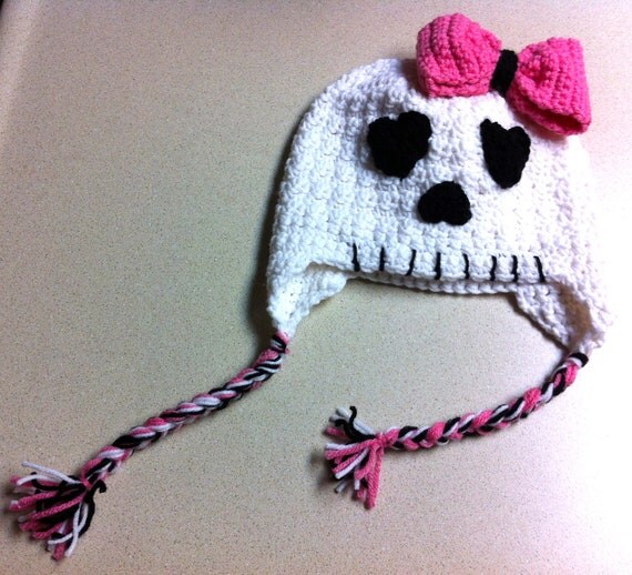 Skull Beanie with Bow