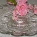 Vintage Tear Drop Pedestal Cake Plate by Indiana Glass Company Large 14 Inces Diameter Short Base Rare