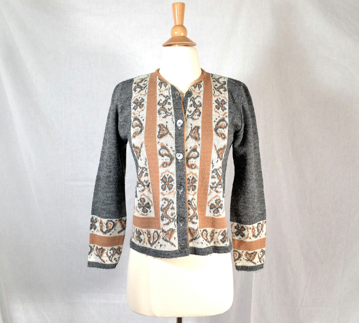 60s Vintage Cardigan Sweater / Gray and by BloomStreetVintage