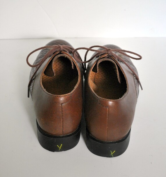 Vintage Woven Leather Oxfords with Tassel/ Brown Leather Lace