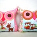 NEW / TWO/Polyfil Stuffed little owl pillows decoration/collection - Ready to ship