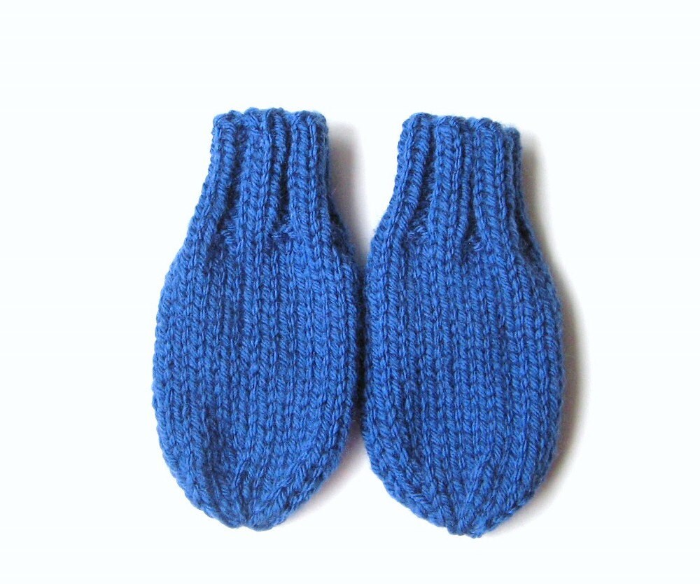 Baby Mittens 6 to 12 Months Hand Knit Thumbless Mitts in