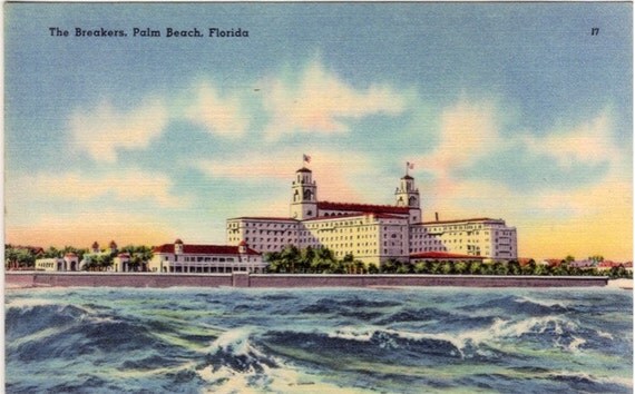 Vintage Florida Postcard The Breakers Palm Beach Unused