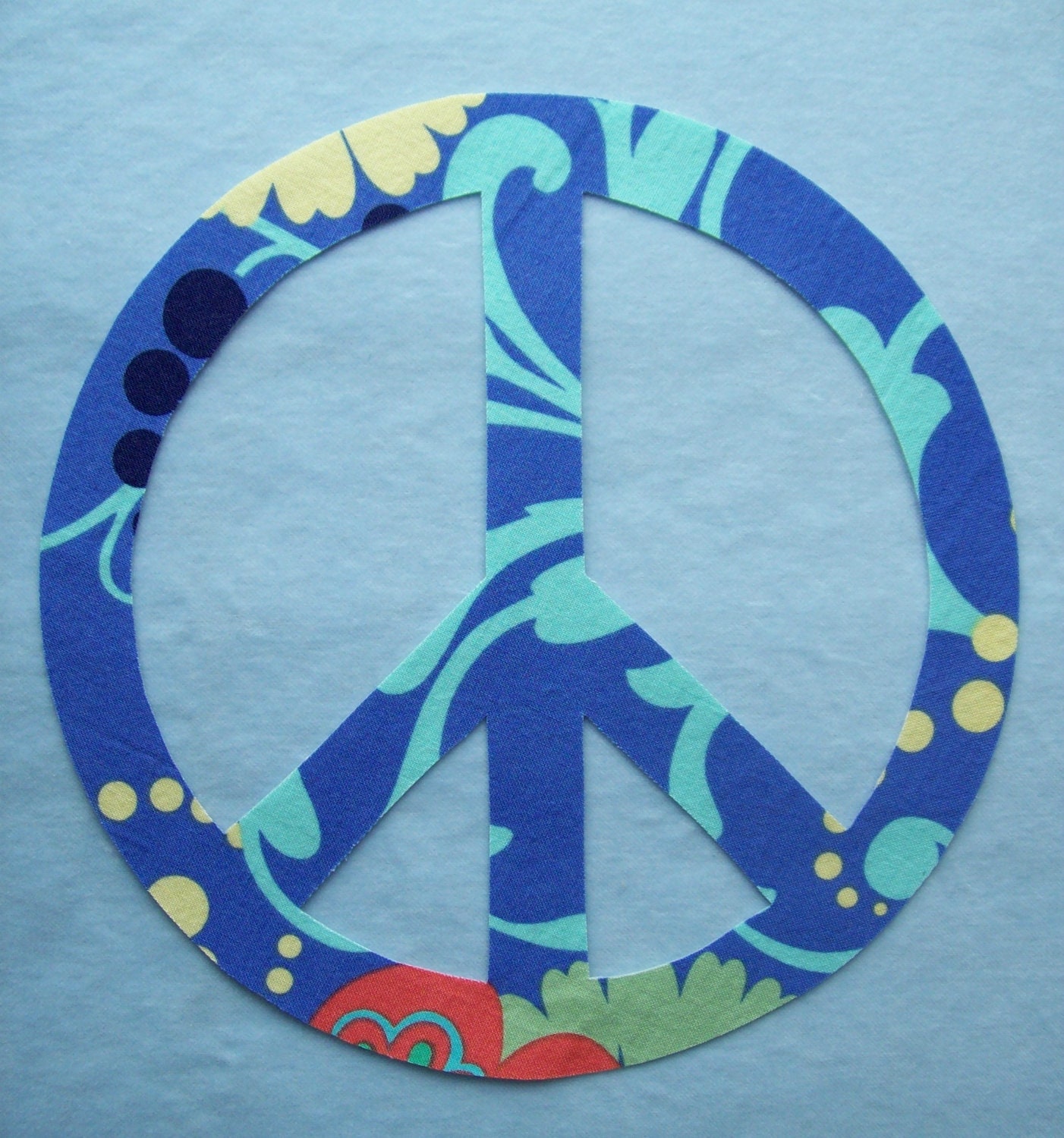 Extra Large Peace Sign Fabric Iron On Applique by PacificCoastie