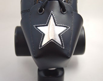 Roller Derby DA-45 Leather Skate Toe Guards with Silver Stars -- Or Choose Your Own Color!