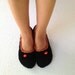 Halloween Tangerine tango Black Crochet Womens Slippers, Ballet Flats, House Shoes