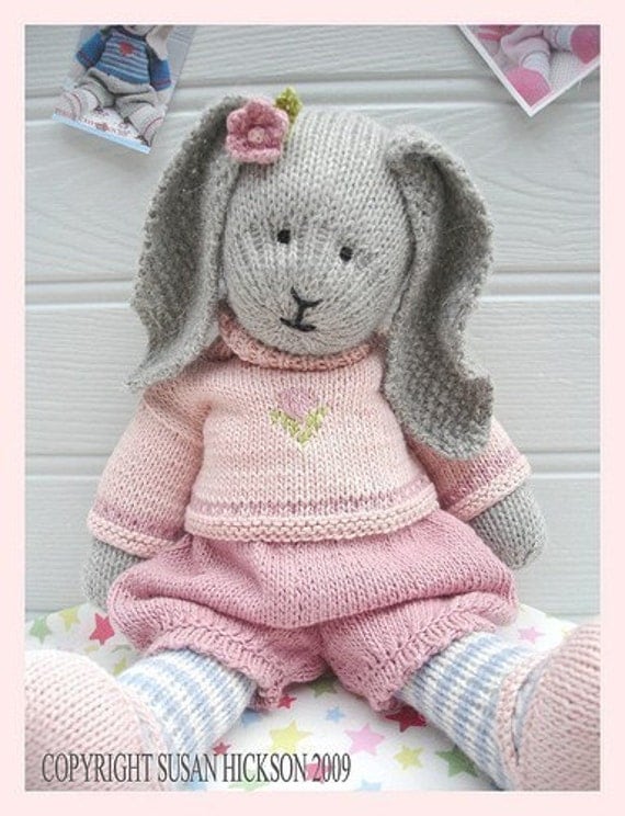 Bunny Knitting Pattern/ Toy Knitting Pattern/ PRIMROSE Rabbit/ Plus Free 'Handmade Shoes' Knitting Pattern/ INSTANT Download