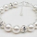 Bridal Or Wedding Bracelet, White Swarovski Pearl And Rhinestone Bracelet, Bridesmaids Bracelet Wedding Jewelry