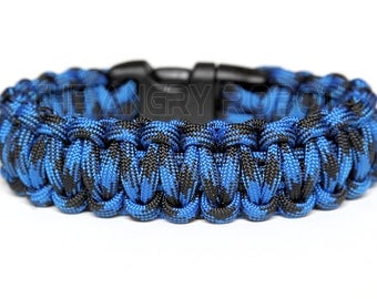 550 Paracord Survival Bracelet - Bruiser - Blue Black