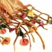 Nuno felt scarf chiffon 3D felted flowers grid fringe autumn wedding