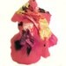 RESERVED Nuno felt scarf wool silk chiffon coral pink multicolor "Coral Reefs" Spring stole.