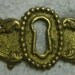 Antique Brass Ornate Keyhole Cover ESCUTCHEON Architectural Furniture Hardware Salvage