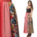 Hippie Maxi Skirt 70s Patchwork Wrap 1970s Boho High Waist Red Gingham TREE Print Long Bohemian Skirt Vintage Small Medium Large S M L