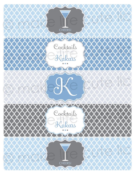 HOUSEWARMING - Printable Drink Wraps - New Home, Moving, Cocktail Party - DIY Cocktail Celebration Collection - by Make Life Cute Il_570xn