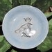 bowl, ring dish, jewelry holder, aqua, bird with crown