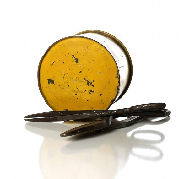 Vintage Metal Military Bowl Food Drum